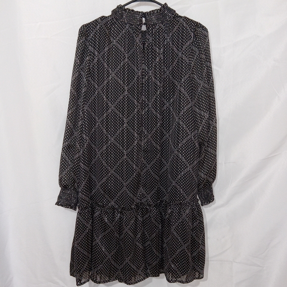 J Crew Factory Women's Ruffle Tiered Mini LS Smocked Neck Dress NEW Sz S $118 - Picture 8 of 13